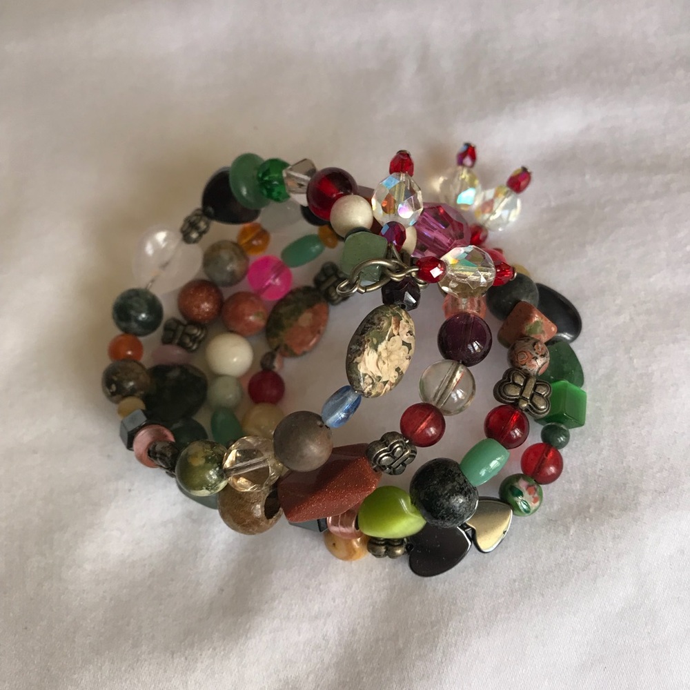 5 for $25 Memory wire stone bracelet